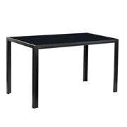Rent to own Zimtown Modern Dining Table for 6, Glass Dining Desk for Kitchen Living Room Black (Only Table)