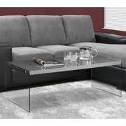 Rent to own Monarch Coffee Table Glossy Grey With Tempered Glass