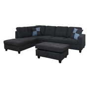 Rent to own AYCP Furniture Sectional Sofa, Dark Gray Linen