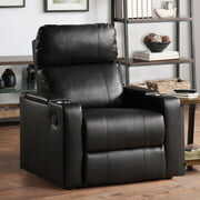 Rent to own Mainstays Home Theater Recliner with USB charging ports, Faux Leather, Multiple Finishes