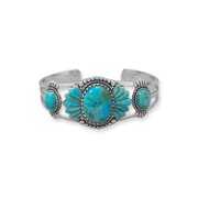Rent to own Women's .925 Sterling Silver Oxidized Turquoise Southwest Style Cuff Bracelet