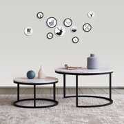 Rent to own Round Nesting Coffee Table Set of 2, Modern Wood Coffee Table for Living Room, Office, Balcony