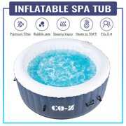Rent to own PVC Portable Inflatable Hot Tub w 120 Jets for Sauna Therapeutic Baths & More for 2-4 Blue