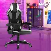 Rent to own Loungie Hadleigh Faux Leather Game Chair, Swivel, Adjustable Back Angle and Seat Height, White