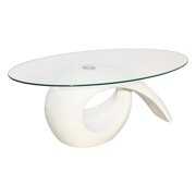 Rent to own vidaXL Glass Top Coffee Table High Gloss White
