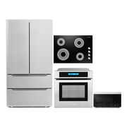 Rent to own Cosmo 4 Piece Kitchen Appliance Package 30" Electric Cooktop 24" Single Electric Wall Oven 30" Over-The-Range Microwave & French Door Refrigerator Kitchen Appliance Bundles