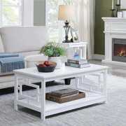 Rent to own Convenience Concepts Town Square Coffee Table with Shelf, White