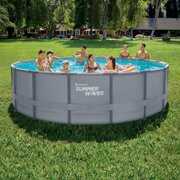 Rent to own Summer Waves 16 ft Elite Frame Pool, Round, Cool Gray, Ages 6+, Unisex