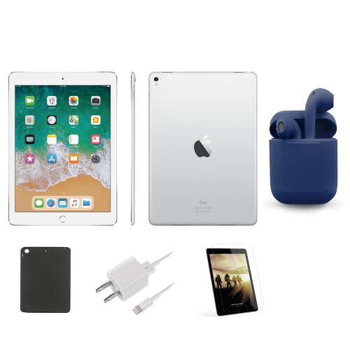 Rent to own Restored | Apple iPad Pro | 9.7-inch | 32GB | Silver | Wi-Fi Only | Bundle: Pre-Installed Tempered Glass, Case, Rapid Charger, Bluetooth/Wireless Airbuds By Certified 2 Day Express