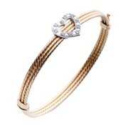 Rent to own Vir Jewels 1/5 CTTW Diamond Bangle Bracelet Yellow Gold Plated Over Sterling Silver Cable Female Adult