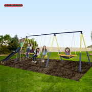 Rent to own Sportspower Super Star Swing and Slide Set with 6-ft Slide, Saucer Swing & Glider Swing