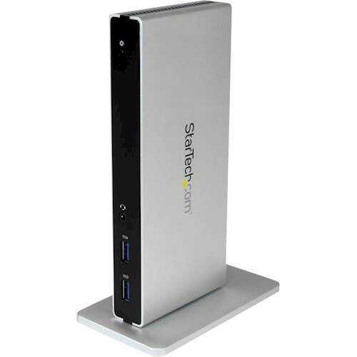 Rent to own StarTech.com - DVI Dual-Monitor USB 3.0 Docking Station - Black / Silver