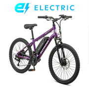 Rent to own Schwinn 24" Boundary Electric Mountain Bike, 7 Speeds, 250w Motor, Purple