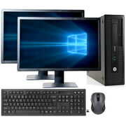 Rent to own HP 800 G1 DT Fast Gaming PC Win 10 Pro Intel Core i5 AMD RADEON RX GT 730 4GB Desktop with NEW Dual 24" Monitor (Used)