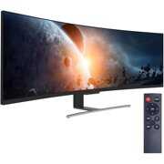 Rent to own Viotek 49" Super Ultrawide 32:9 Curved Monitor with Speakers 144Hz HDR 4ms 3840x1080p FreeSync SUW49C (OPEN BOX)