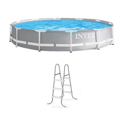 Rent to own Intex 12ft x 12ft x 30in Prism Frame Above Ground Swimming Pool w/ Pump & Pool Ladder