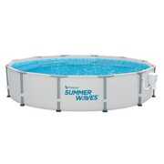Rent to own Summer Waves Elite 12 Foot Metal Frame Above Ground Pool Set with Filter Pump