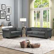 Rent to own Morden Fort Sofa for Living Room Furniture Sets, Loveseat and Sofa 2 Pieces, Fabric Gray