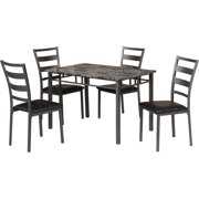 Rent to own Titanic Furniture Garner 5-Piece Gray Faux Marble Dining Set with Metal Frame