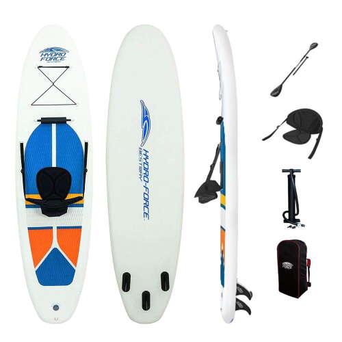 Rent To Own - Bestway Hydro-Force White Cap 10' Inflatable Stand Up Paddle Board Kayak Set with Aluminum Oar