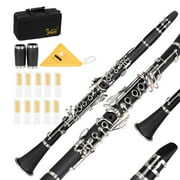 Rent to own Glarry Beginner 17-Key B Flat Clarinet Kit with Case Mouthpieces,Black