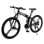 Rent to own Zimtown 26" Folding Mountain Bike, Shimano 21 Speed MTB Bicycle for Adults, Black