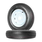 Rent to own 2-Pk Trailer Tire On Rim ST175/80D13 175/80 13 in. LRC 5 Hole White Spoke Wheel