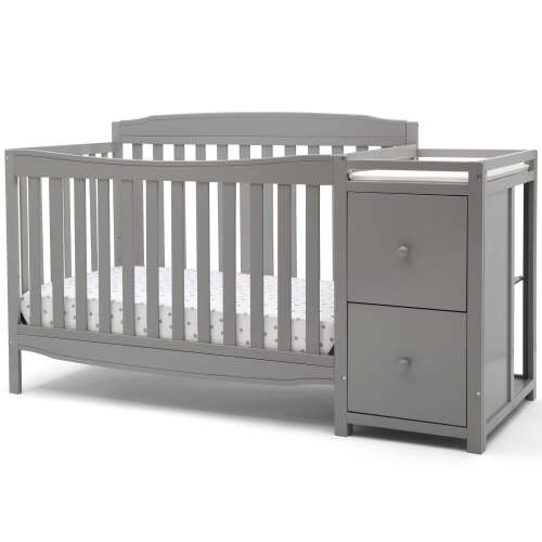 Rent To Own - Delta Children Mason 6-in-1 Convertible Crib and Changer, Gray