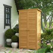 Rent to own Outdoor Storage Cabinet Wood Garden Shed with Latch Detachable Shelves - 63.8"