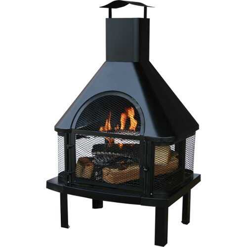 Rent to own Blue Rhino - Endless Summer Outdoor Wood Burning Fireplace - Black