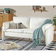 Rent to own Papajet Couch, Modern Sofa Couches with Embedded Armrest, 3-Seater Couch for Living Room, Offwhite Bouclé Cozy Couch