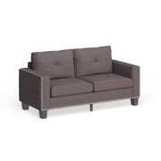 Rent to own Furniture of America  Anne Farmhouse Grey Linen Fabric Nailhead Sofa