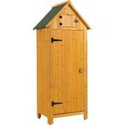 Rent to own Outdoor Tool Storage Cabinet, Wooden Fir Garden Shed with Single Storage Door