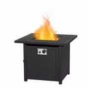 Rent to own Kinbor Outdoor 30Inch 50,000 BTU Propane Square Gas Fire Pit Table with Cover Electronic Ignition Stove