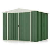 Rent to own Patiowell Thickness Upgrade 8 x 7 ft. Outdoor Storage Metal Shed, Steel Garden Shed with Sloping Roof and Dual Lockable Door in Green