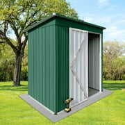 Rent to own Yone jx je 5ft x 4ft Metal Outdoor Storage Shed with Door & Lock, Waterproof Garden Storage Tool Shed for Backyard Patio,Green+White