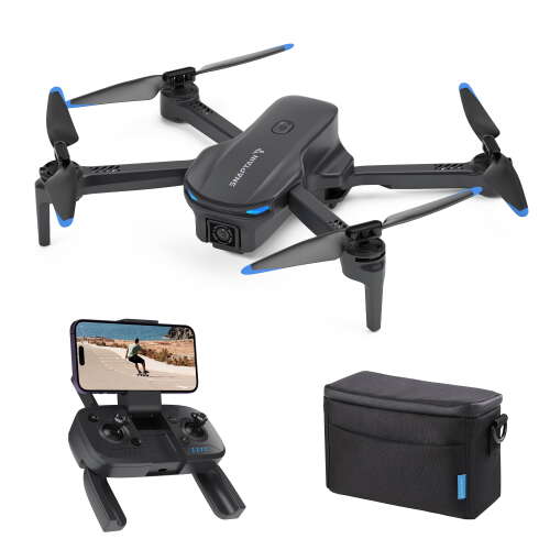 Rent To Own - SNAPTAIN E20 FPV Drone with 2.7k QHD Camera Live Video, Brushless Motor with Remote Controller for Adult - Gray