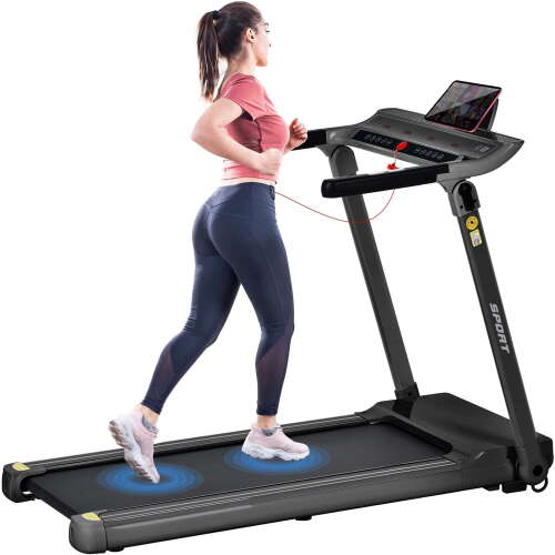Rent to own Aukfa Folding Treadmill for Home, 300 lb+ Capacity, 3.5 HP Electric Motorized Treadmill, 8.7 mph Speed, Black