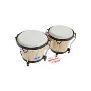 Rent to own Fever Tunable Bongos 8 & 7 Inch with Black Rims Natural Finish