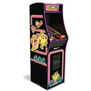 Rent to own Ms. PAC-MAN Deluxe Black  Arcade Machine, built for your home, with 5-foot-tall full-size stand-up cabinet, 14 classic games, and 17-inch screen, Arcade1up