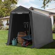 Rent to own Gartooo 6'x7' Storage Shed, Outdoor Portable Shed Carport, Zipper Storage Shed with Roll-up Door and Vent Window, Heavy Duty Metal Frame Top for Firewood Generator Vehicles