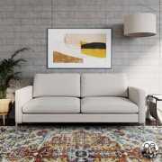 Rent to own Queer Eye Fabry Modern Sofa with Metal Legs, Ivory Linen