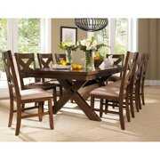 Rent to own 9-Piece Karven Solid Wood Dining Set with Table and 8 Chairs