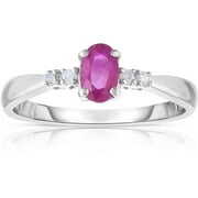 Rent to own Genuine Ruby and White Diamond 10kt White Gold Ring
