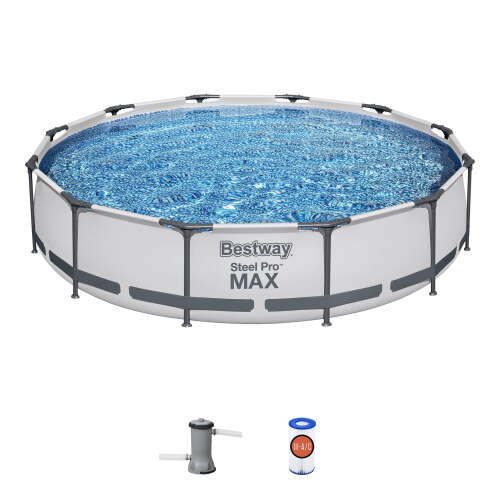 Rent to own Bestway Steel Pro MAX 12 Foot by 30 Inch Above Ground Swimming Pool Set
