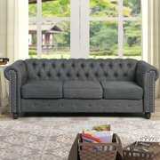 Rent to own Morden Fort Sofas for Living Room Furniture Sets,  Fabric Linen Couch Grey