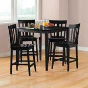 Rent to own Mainstays 5 Piece Mission Style Counter Height Dining Set, Black Color, Set of 5