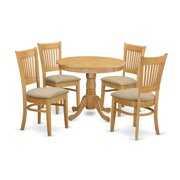 Rent to own ANVA5-OAK-C 5 PC Dining room set - Dining Table and 4 Dining Chairs