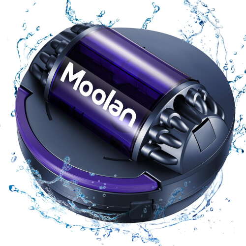 Rent to own Moolan Cordless Pool Cleaner, Automat Vacuum Cleaners Pool Lasts 120 Mins, Double-Motor System, LED Indicator, Random Route, Sensor Self-Steering, for Above Ground Pools up to 1,076 Sq.ft -Purple