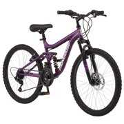 Rent to own Mongoose Major Mountain Bike, 24-inch wheels, 21 speeds, purple, womens style frame